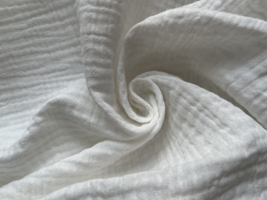 Cotton Muslin Double Kringkel Offwhite