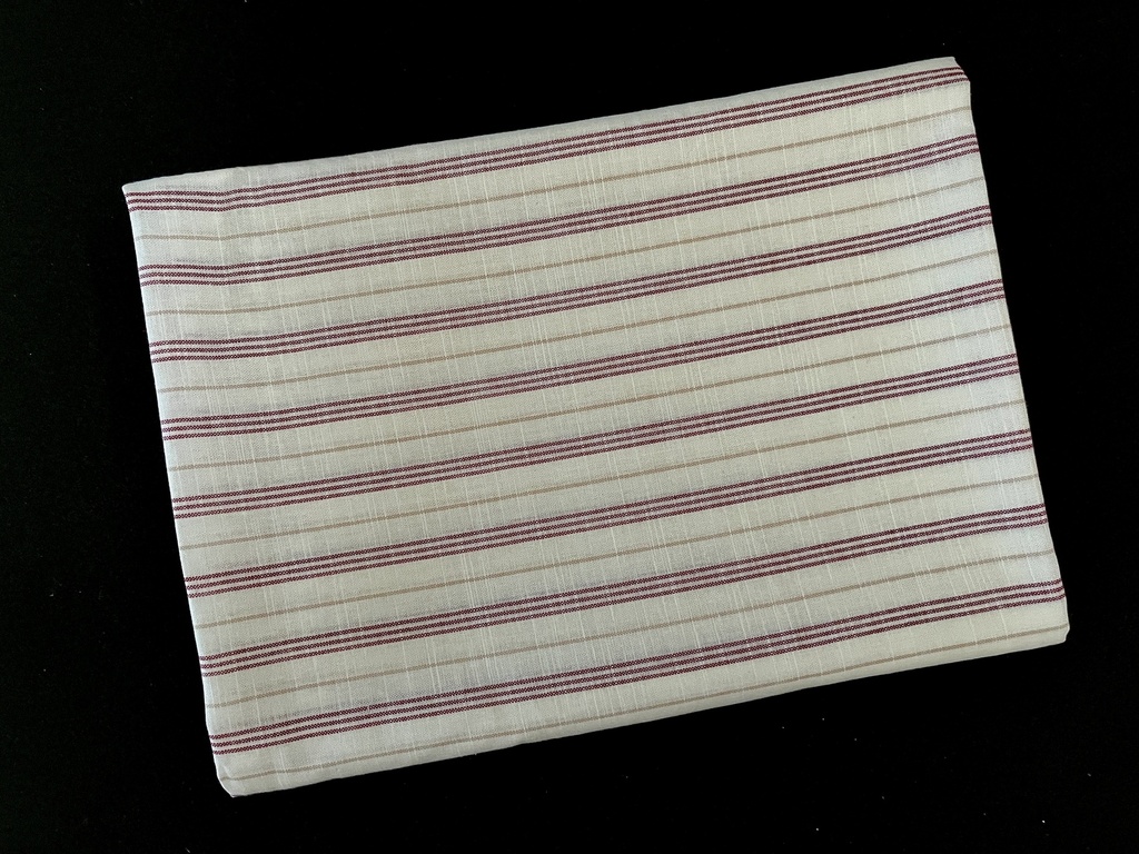 Cotton Stripe Slub Two Tone Maroon L.140